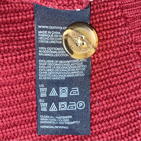 Tommy Hilfiger men’s cable knit cardigan button down sweater size : medium - Picture 8 of 10